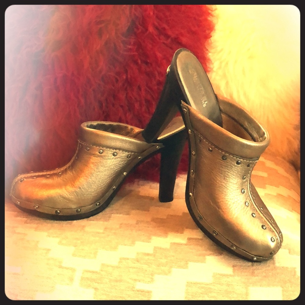 Michael Michael Kors Metallic Mule Heels